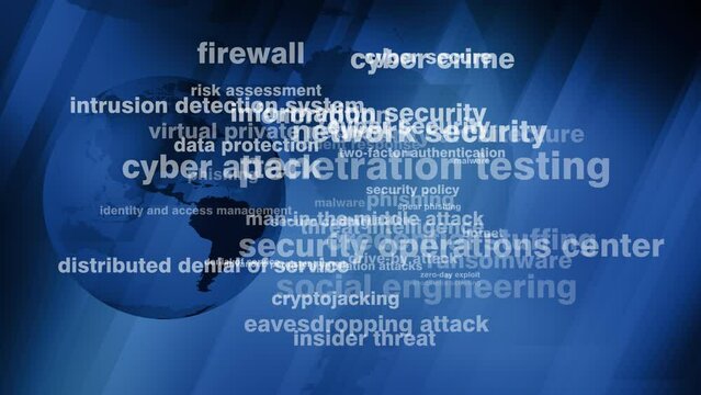 Technology and cybersecurity protecting world globe from cybercrime and insecurity with secure protocols