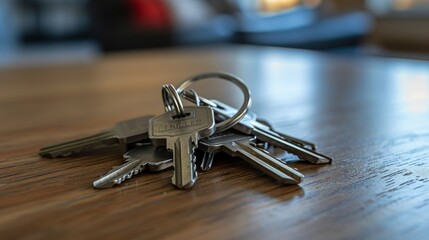 Keys on the table in a new apartment generative ai