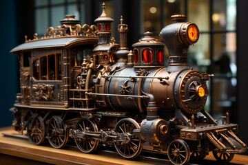 Steampunk Train Model Display