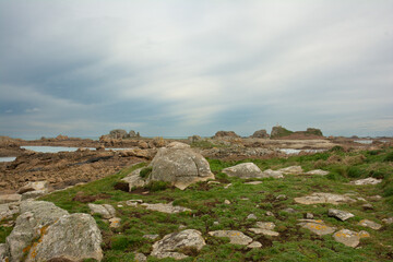 Joli paysage de mer en hiver à Port-Blanc Penvénan - Bretagne