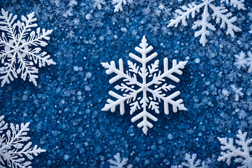 3d Snowflake Blue Winter Celebration Illustration