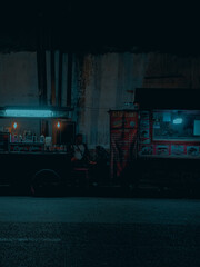 Streetfood with Japanese blue tone