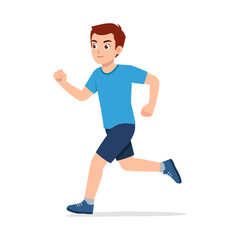 Fototapeta na wymiar happy young sporty man running
