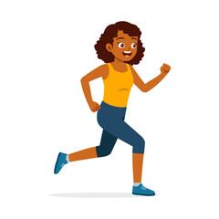 happy young sporty woman running