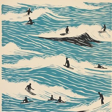 a couple of people riding surfboards on top of a wave