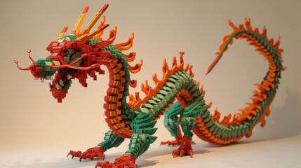 Fototapeta premium dragon made of flat bottom generative ai