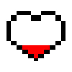 Red Heart Life Pixel Art Style