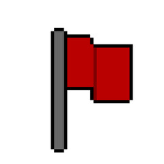 Red Flag Pixel Art Style