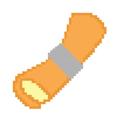 Fototapeta premium Ancient Parchment Roll Pixel Art Style