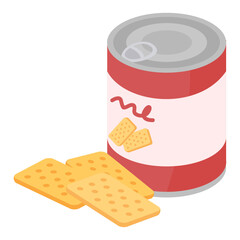 アイソメトリックで描いた乾パンのイラスト