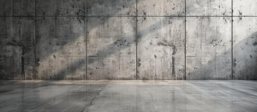 A black and white photograph showcasing an empty room with bold concrete walls, floors, and background for a striking visual appeal. The room is devoid of any furniture or decorations.