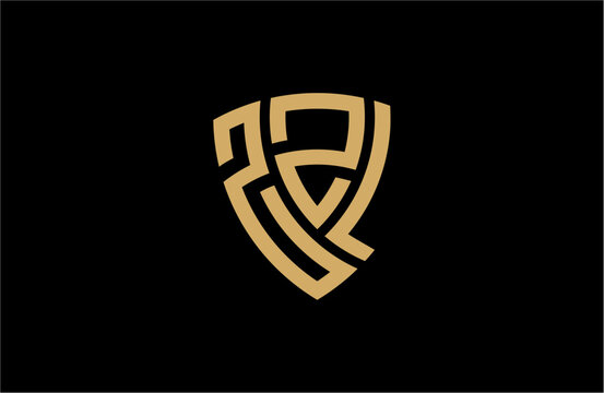 ZZL creative letter shield logo design vector icon illustration