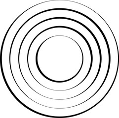 Circle concentric pattern. Geometric vortex ring shape