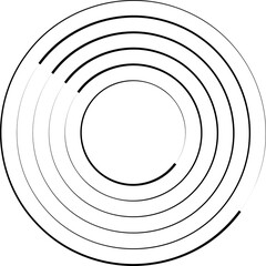 Circle concentric pattern. Geometric vortex ring shape