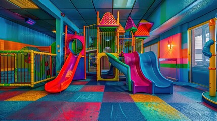 Fototapeta na wymiar playground room colorful