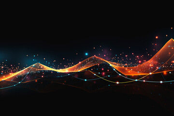 Abstract digital background electromagnetic wave background Abstract digital wave background information technology background The background is the background. gradient wave digital wave banner Abstr