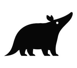 Black and white vector illustration of Aardvark.
