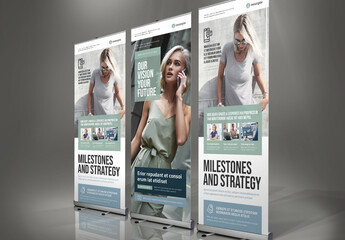Modern Roll-up Template in Mint Colors, Pale Green an Pale Blue Accents