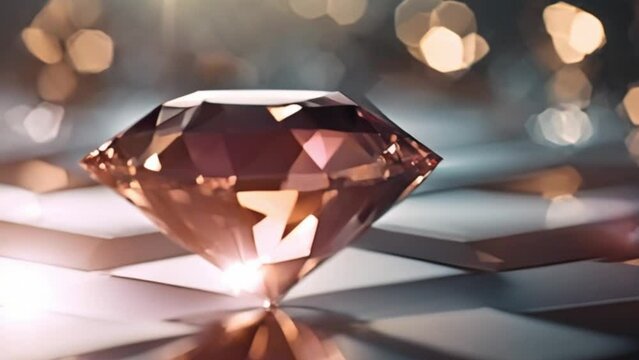 Gold diamond in super slow motion moving