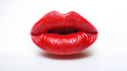 red lips i on white background