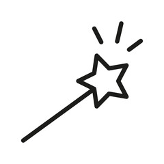 Magic wand with star sparkle. Fantasy icon. Vector illustration. EPS 10.