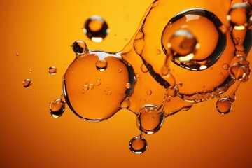 Concentrated Orange oil drops. Gold emulsion. Generate Ai - 748408955