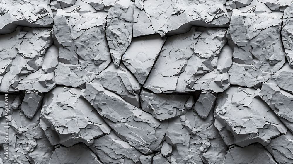 Poster Gray stone background Wide banner with rock texture Mountain surface texture Closeup : Generative AI