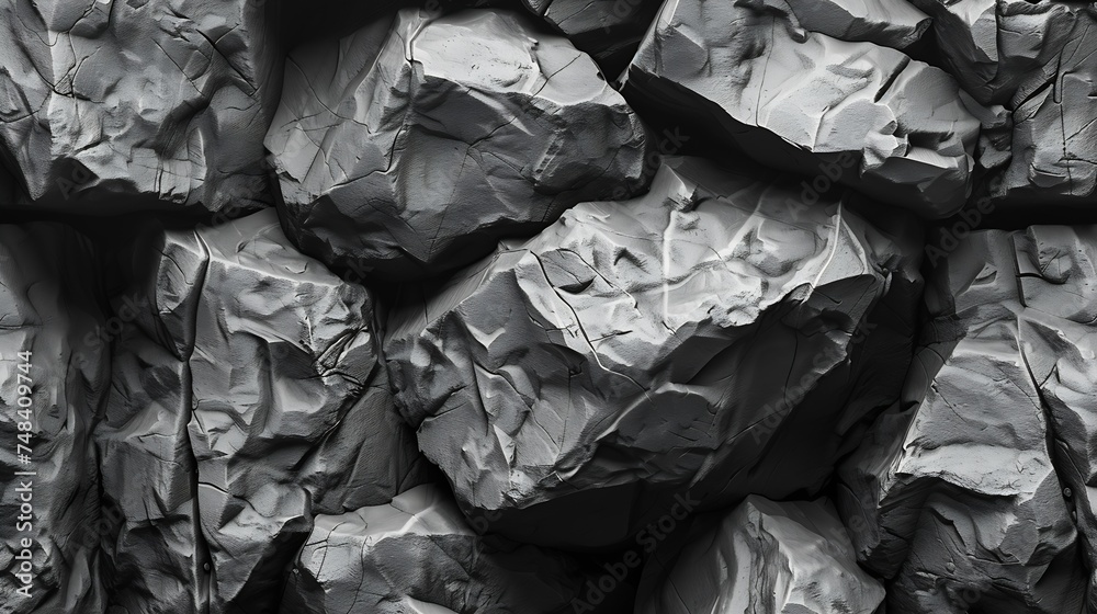 Poster black and white background black rock background mountain texture closeup volumetric stone backgroun