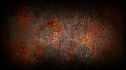 Rust texture Rough rusty metal surface Black Brown Dark grunge background with space for design Closeup Web banner Wide Panoramic : Generative AI