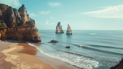 Praia da Adraga views on the coast of Portugal : Generative AI