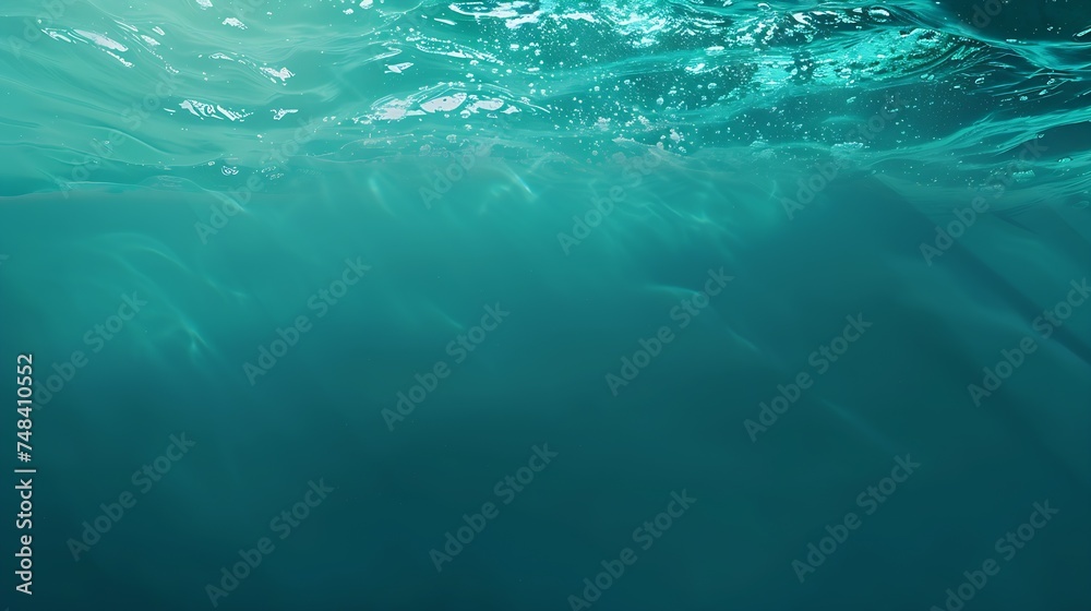 Aufkleber beautiful blue green water background ripples on the surface dark teal background with copy space fo