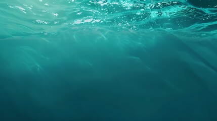 Beautiful blue green water background Ripples on the surface Dark teal background with copy space for your design Web banner Website header Aqua liquid fluid aquatic marine : Generative AI