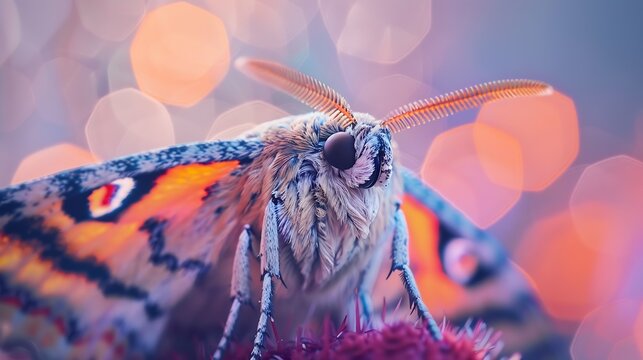 Beautiful Dysphania militaris mothInchworm moth with bokeh in the nature : Generative AI