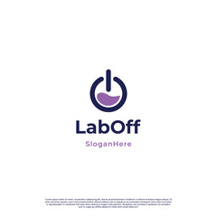 Lab combine with power off logo design template