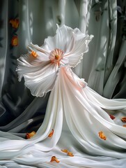 White beautiful flower wedding dress - ảnh cưới liên hoa