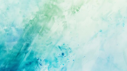 Light blue green abstract background Hand drawn watercolor Artistic background with copy space for...