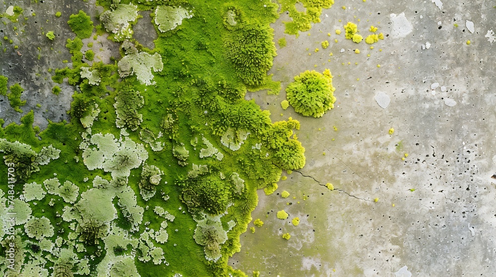 Aufkleber abstract grunge background with border mold moss fungus on a concrete wall graygreen wall with mold 