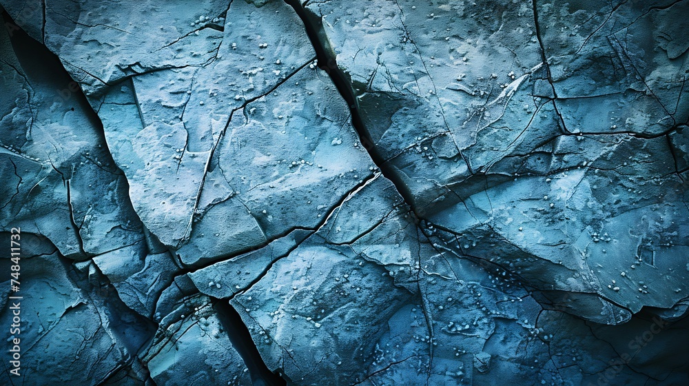 Fototapete abstract blue grunge background toned rock texture with cracks blue grunge stone background with cop