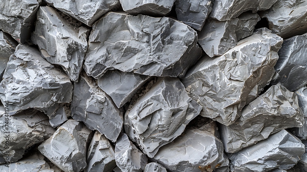 Aufkleber gray stone background wide banner with rock texture mountain surface texture closeup : generative ai