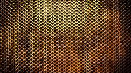 Beautiful background texture with repeating cell honeycomb and color transitions in brown blue and gold color : Generative AI