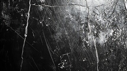 Black white grunge texture Old scratched metal Damaged gray steel background with copy space for design Web banner Website header Panoramic : Generative AI
