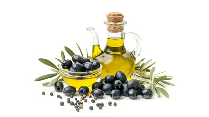 Bottle of Oil with Olives