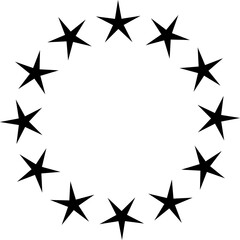 Stars circle round frame icon. Design element