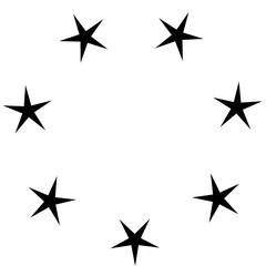 Obraz premium Stars circle round frame icon. Design element