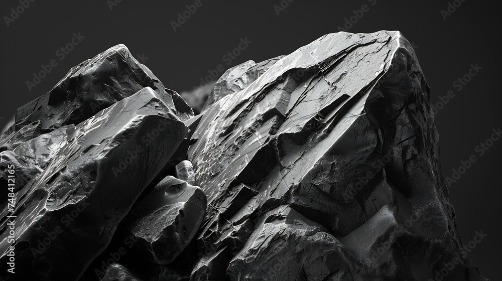 Aufkleber black and white background black rock background mountain texture closeup volumetric stone backgroun
