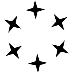 Stars circle round frame icon. Design element