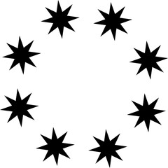 Obraz premium Stars circle round frame icon. Design element
