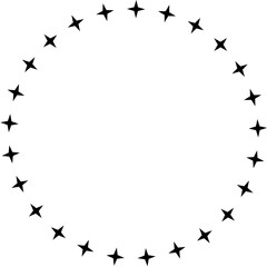 Stars circle round frame icon. Design element