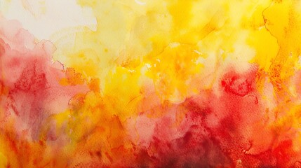 Yellow orange red watercolor background Colorful art background with copy space for design Wide...
