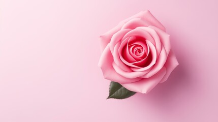 Elegant Pink Rose on Pastel Background for Romantic Concepts